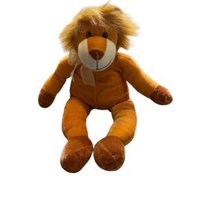 Vintage kellytoy lion mane Plush 2003 stuffed animal 16” Bow ribbon Rare